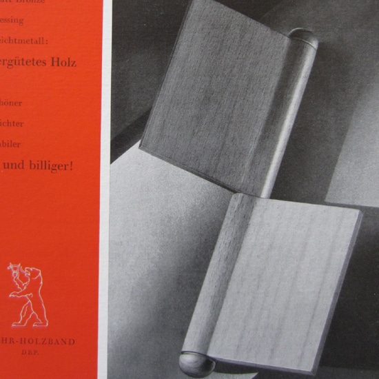 1936 erfindet Behr das Möbelband aus Holz (Behr Holzband)